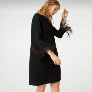 Club Monaco Cersy Mini Shift Dress with Feather Cuffs size 2